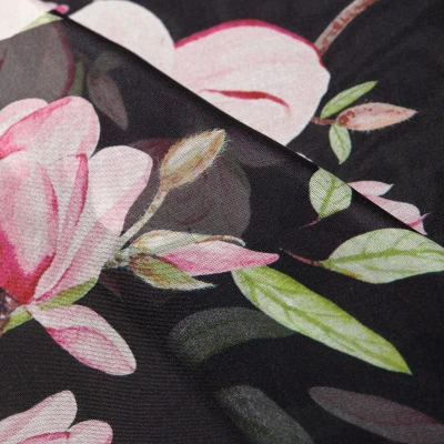 Шелк принт wh10146-8a (Черный, MAGNOLIA, БП)