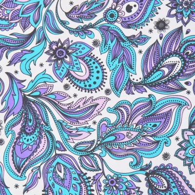 Микрофибра принт stt163p (Бирюзовый, Feather A Blue, БП)