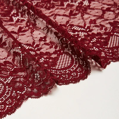 Кружево эластичное B61372soft (Бордовый, N21103692C, 19-1725)