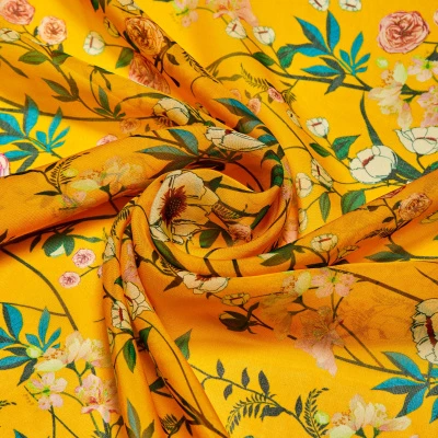 Шелк принт wh10146-8a (Желтый, YELLOW FLORA, БП)