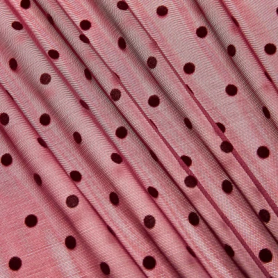 Сетка эластичная в мушку f003 flock dots 5 mm (Бордовый, WDT23101131B, 19-1617)