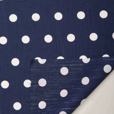 Хлопок тканый принт WHSH-SC1420 (Синий, Polka dots/navy, БП)