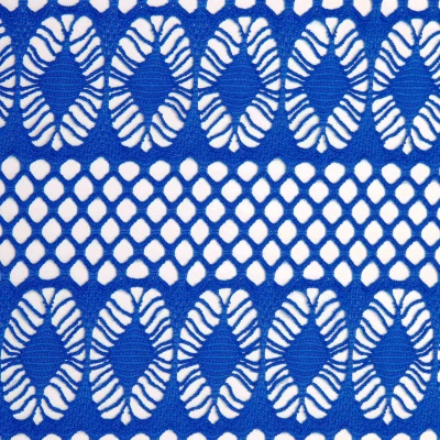 Кружевное Эластичное Полотно JC3385 (Синий, C2-Ultramarine-A, БП)