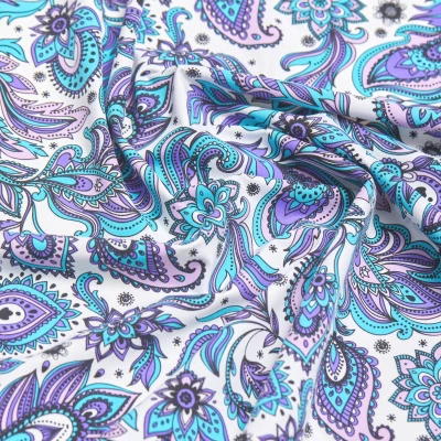 Микрофибра принт stt163p (Бирюзовый, Feather A Blue, БП)
