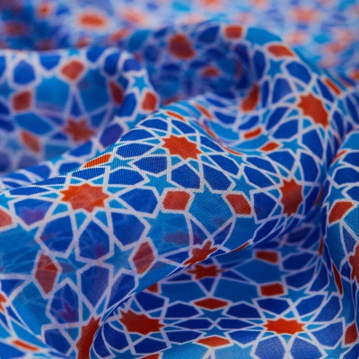 Шелк принт wh10146-8a (Голубой, MAROCCO/BLUE, БП)