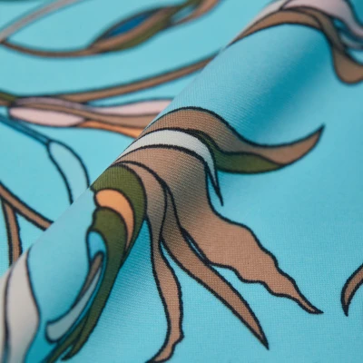Микрофибра принт stt163fp (Голубой, Lilies/Blue, БП)