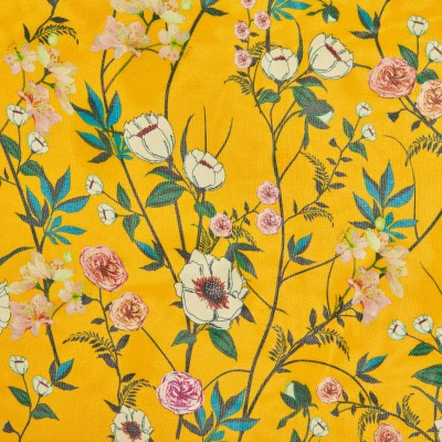 Шелк принт wh10146-8a (Желтый, YELLOW FLORA, БП)