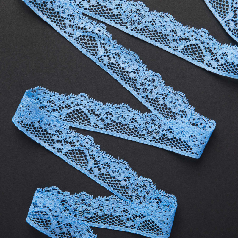 Кружево эластичное узкое D39307H (Голубой, 441341, БП)