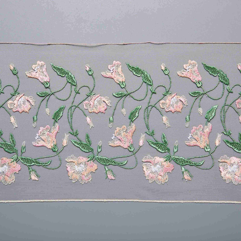 Вышивка На Сетке Неэластичной 420311 (Персиковый, skin/white, БП)