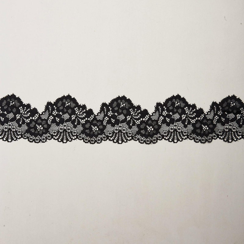 Кружево Эластичное Узкое PP265A (Черный, Стандарт, БП)