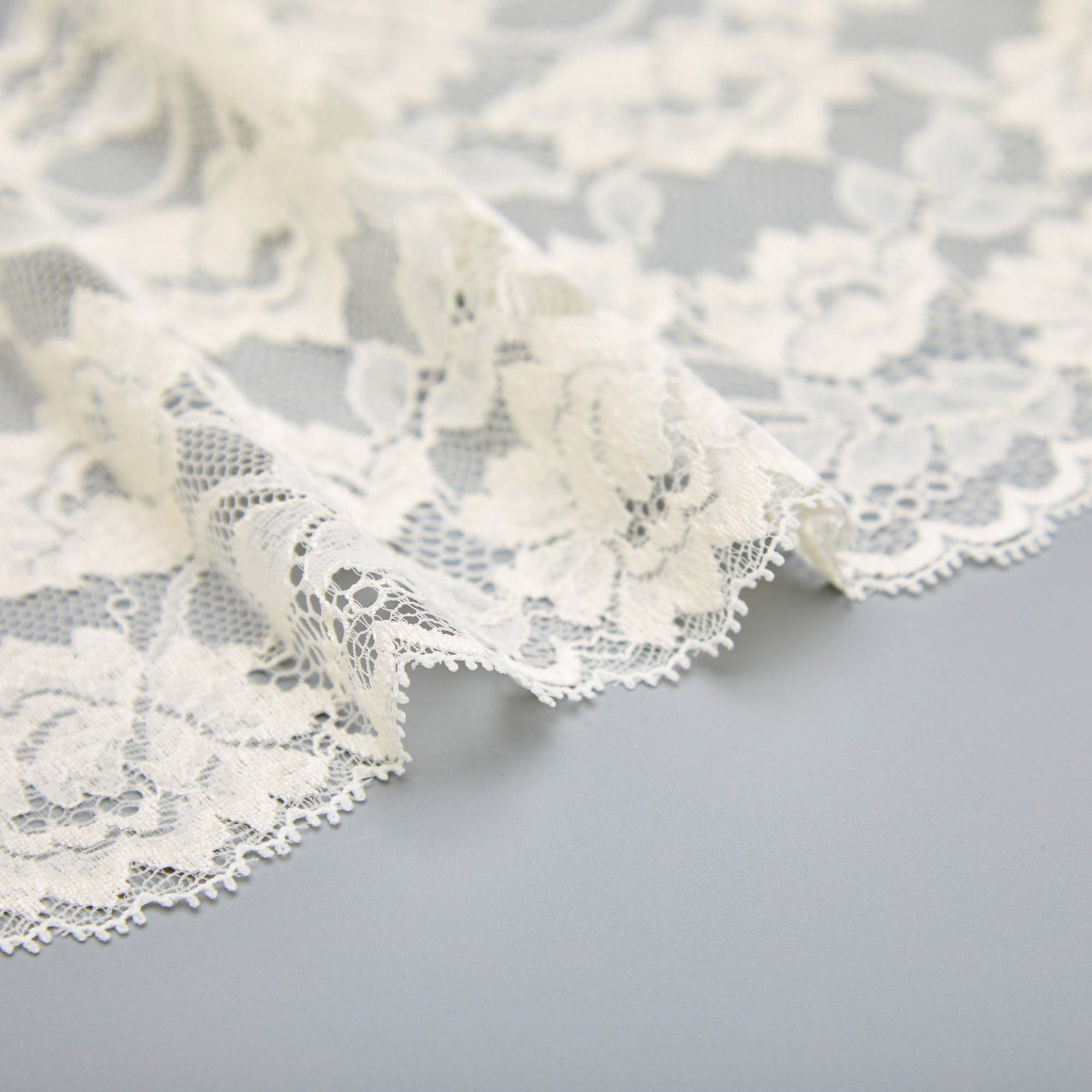 Кружево эластичное l8c5621 (Айвори, 999901 1C, 11-0701)