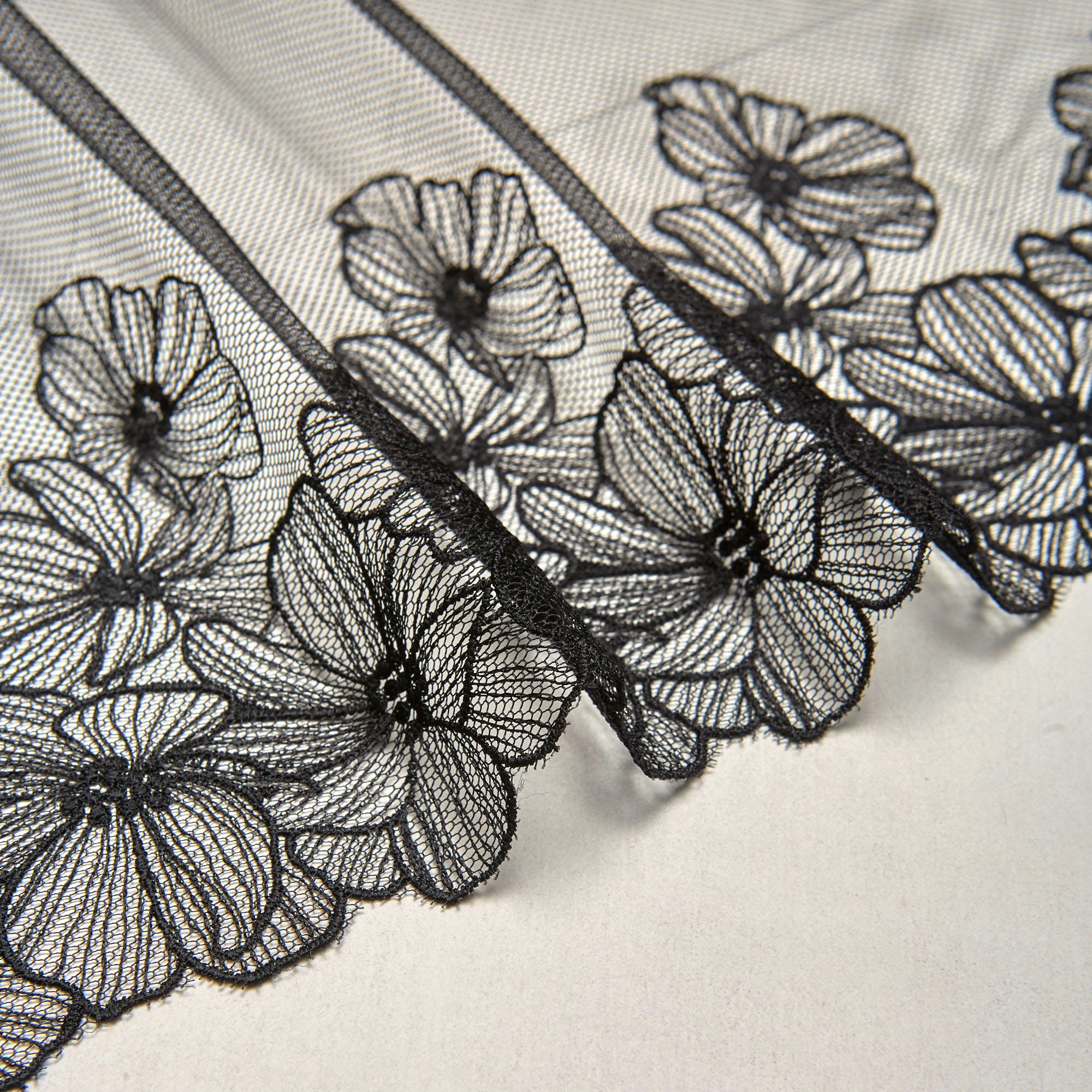 Вышивка на сетке неэластичной ent02920b (Черный, 031, 19-4007)