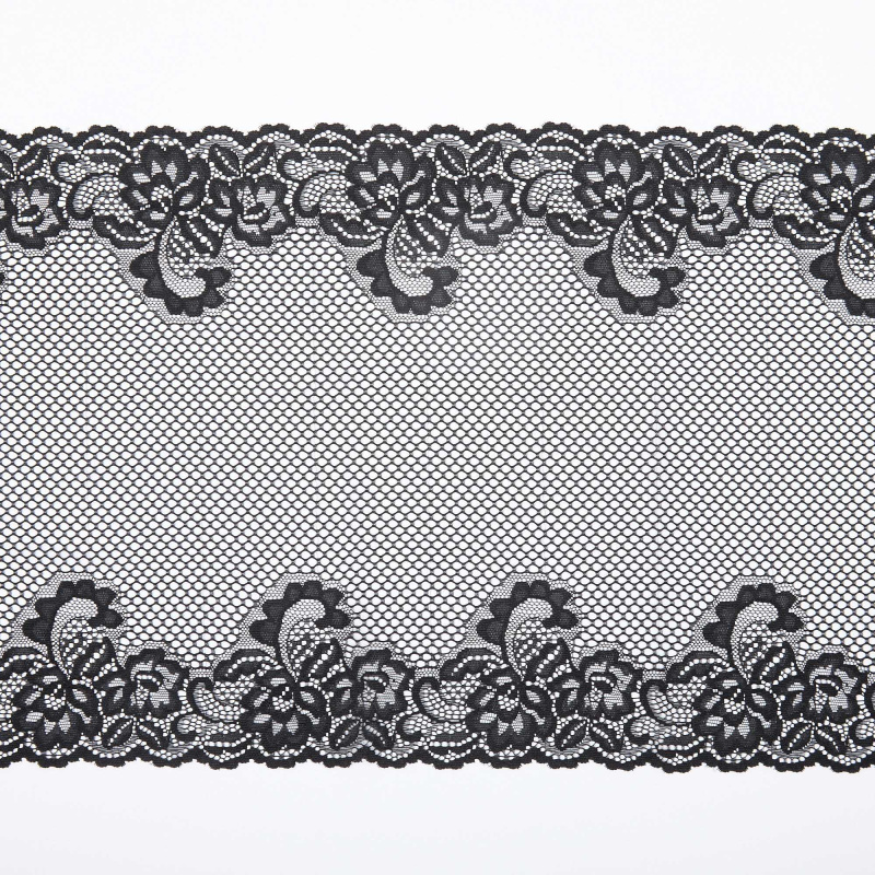 Кружево Эластичное 65017 (Черный, Стандарт, БП)
