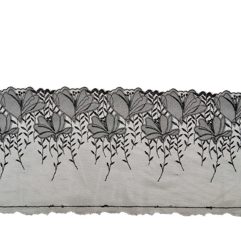 Вышивка на сетке неэластичной ent02796a (Черный, 031, 19-4007)