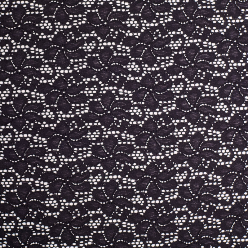 Кружевное эластичное полотно 227-STR10-200 (Черный, Стандарт, БП)