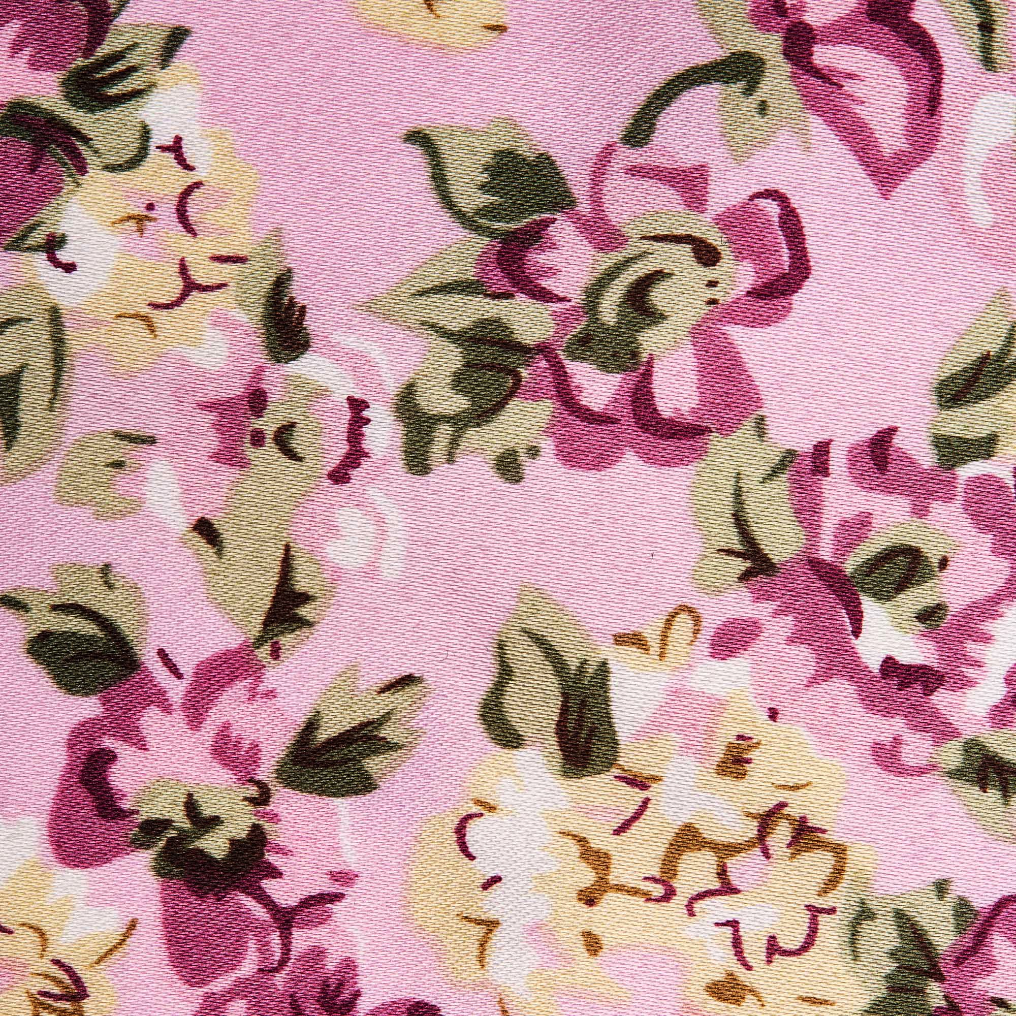 Сатин Эластичный Принт W20-13B P (Розовый, ZW16-008, БП)