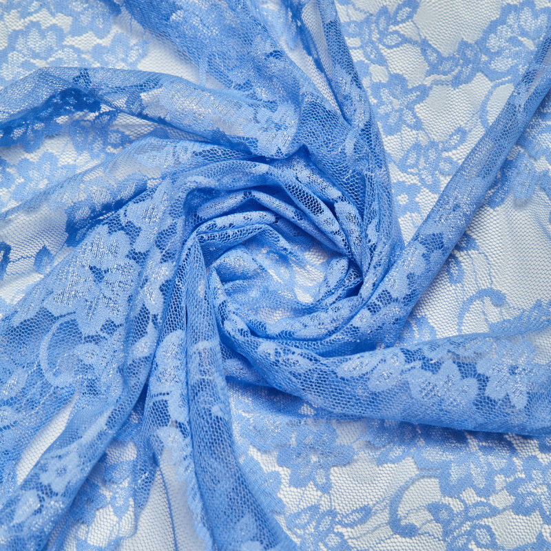 Кружевное Эластичное Полотно L042020D (Голубой, Z150422148, БП)