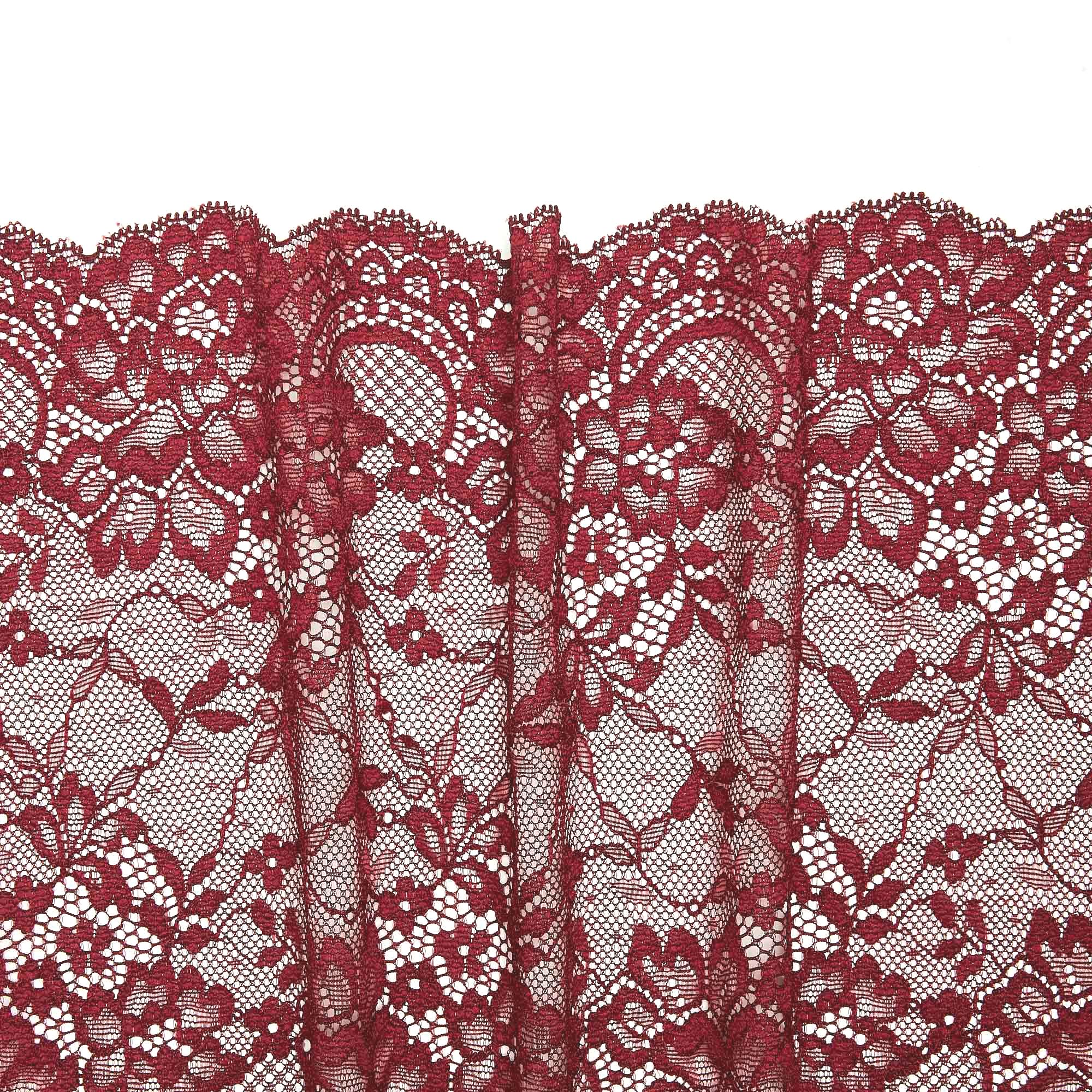 Кружево эластичное B61372soft (Бордовый, N21103692C, 19-1725)
