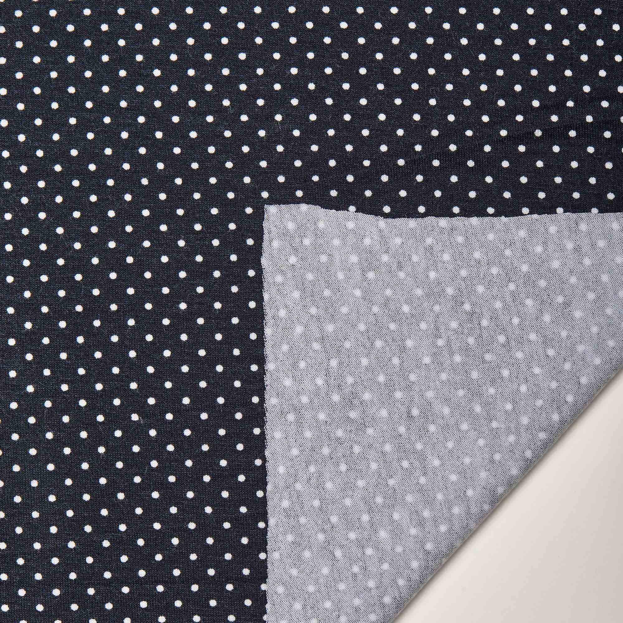 Вискоза трикотажная принт EC087-043 (Черный, горох, БП)