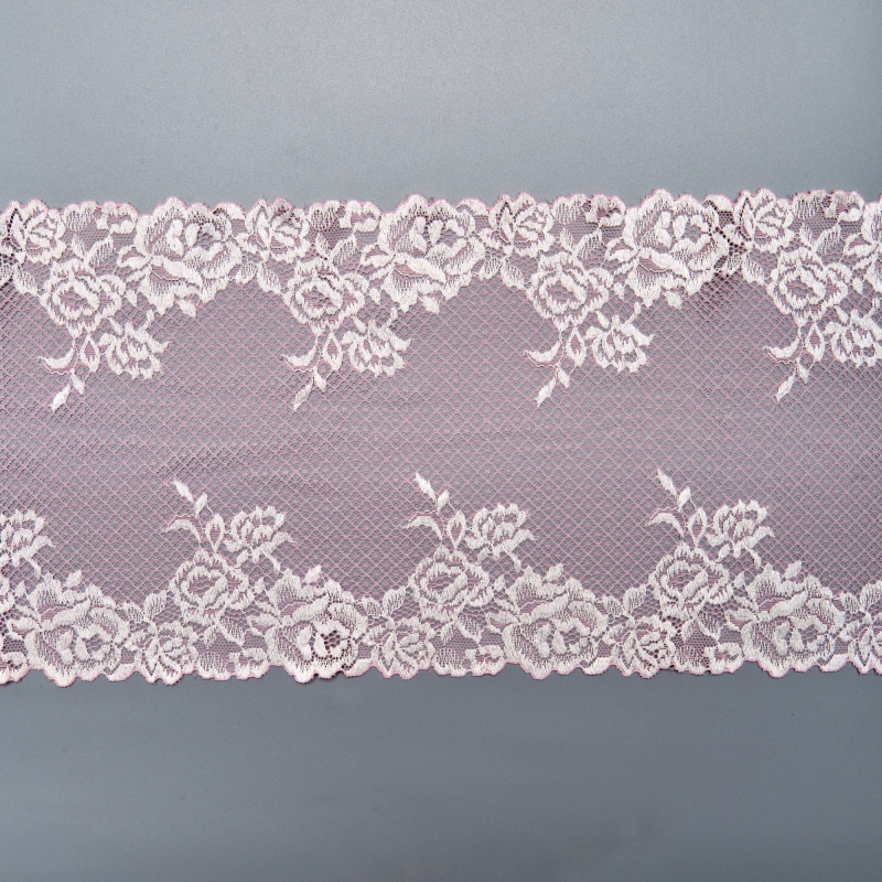 Кружево эластичное V63748 (Розовый, QH220331144A, 13-2807)