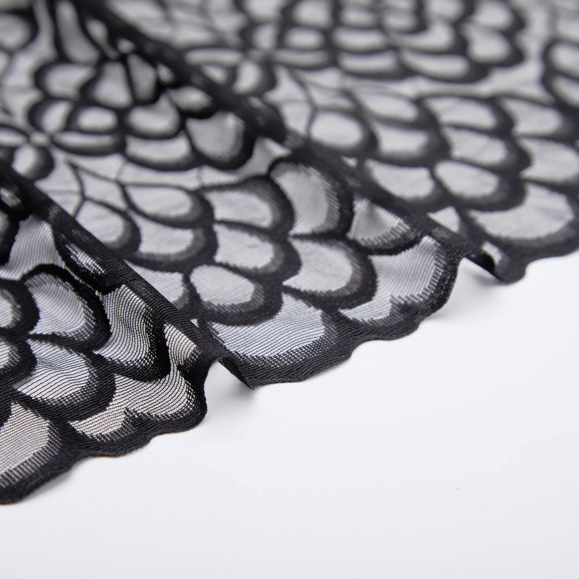 Кружево эластичное 66063new (Черный, стандарт, 19-4007)