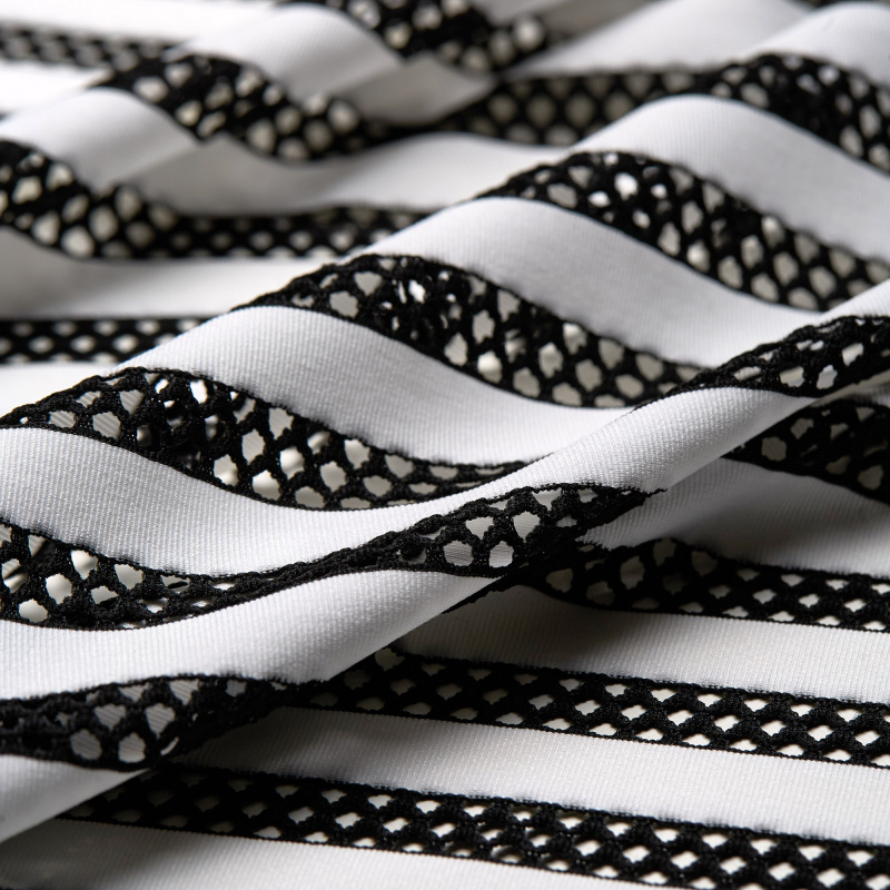 Трикотаж Синтетический A2011 (Белый, 001 white /black, БП)