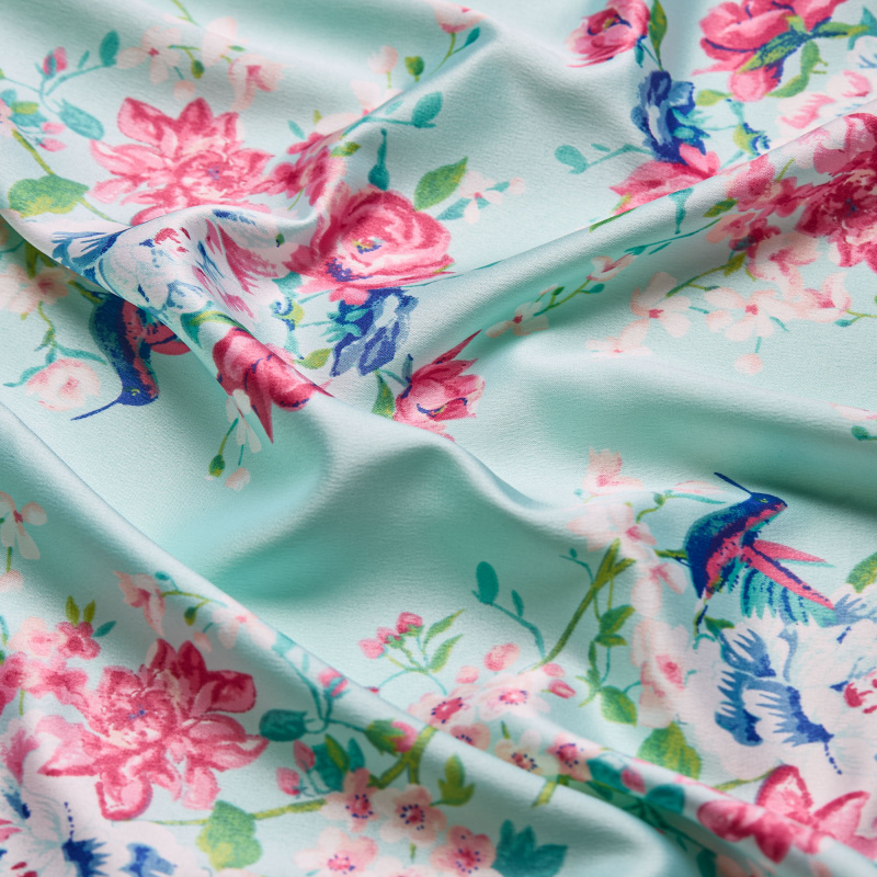 Сатин Эластичный Принт W20-13B P (Ментоловый, ZW15-008, БП)