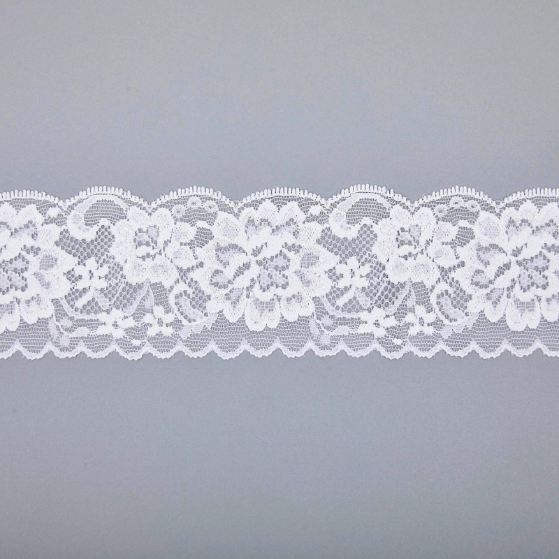 Кружево эластичное узкое 39225BH (Белый, Стандарт, БП)