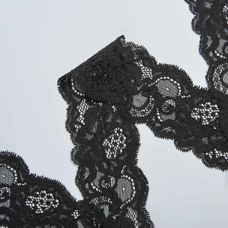 Кружево Эластичное Узкое 606060 (Черный, Стандарт, БП)