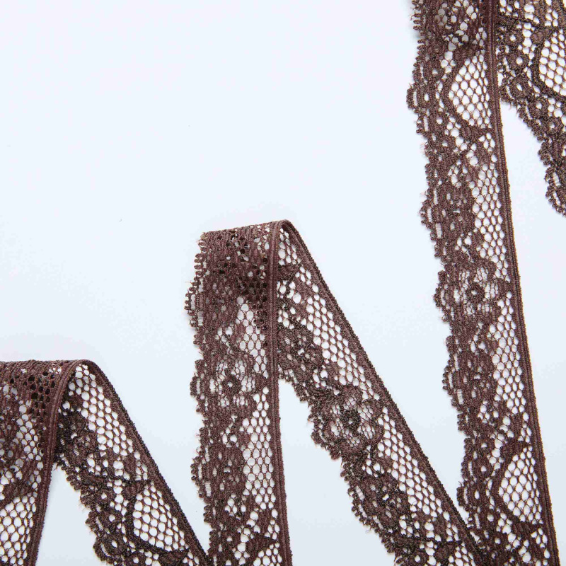 Кружево эластичное узкое D39307H (Коричневый, 19-0915 TC, БП)