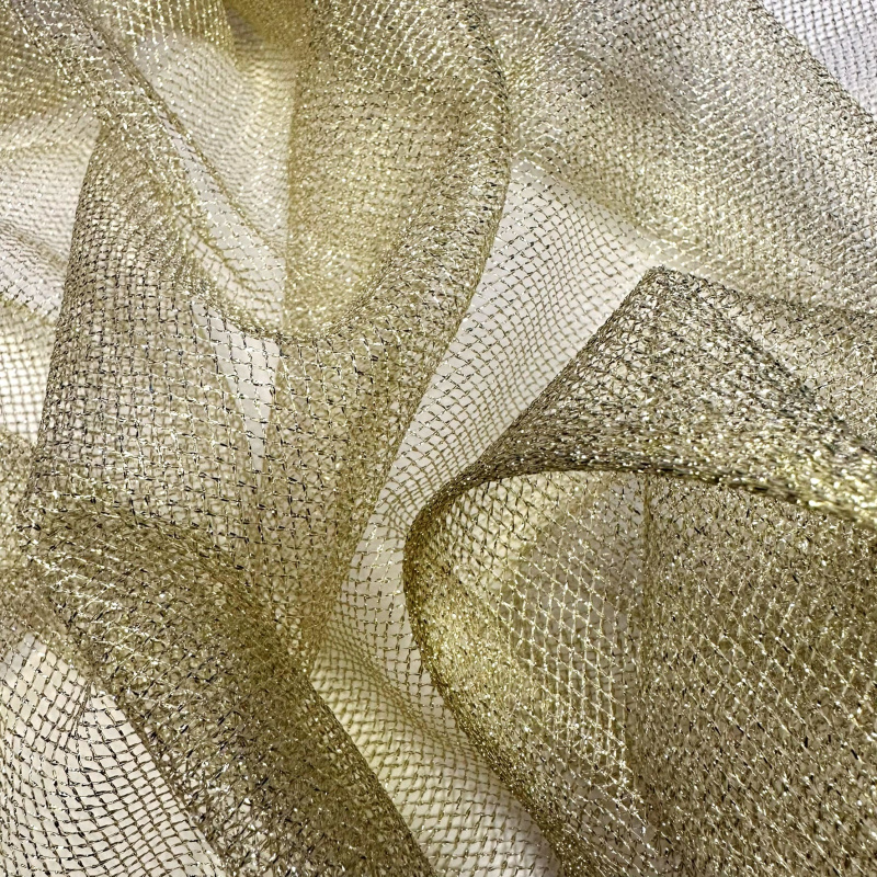 Сетка неэластичная декоративная ZTMM001 (Золотой, light gold, 16-0836)