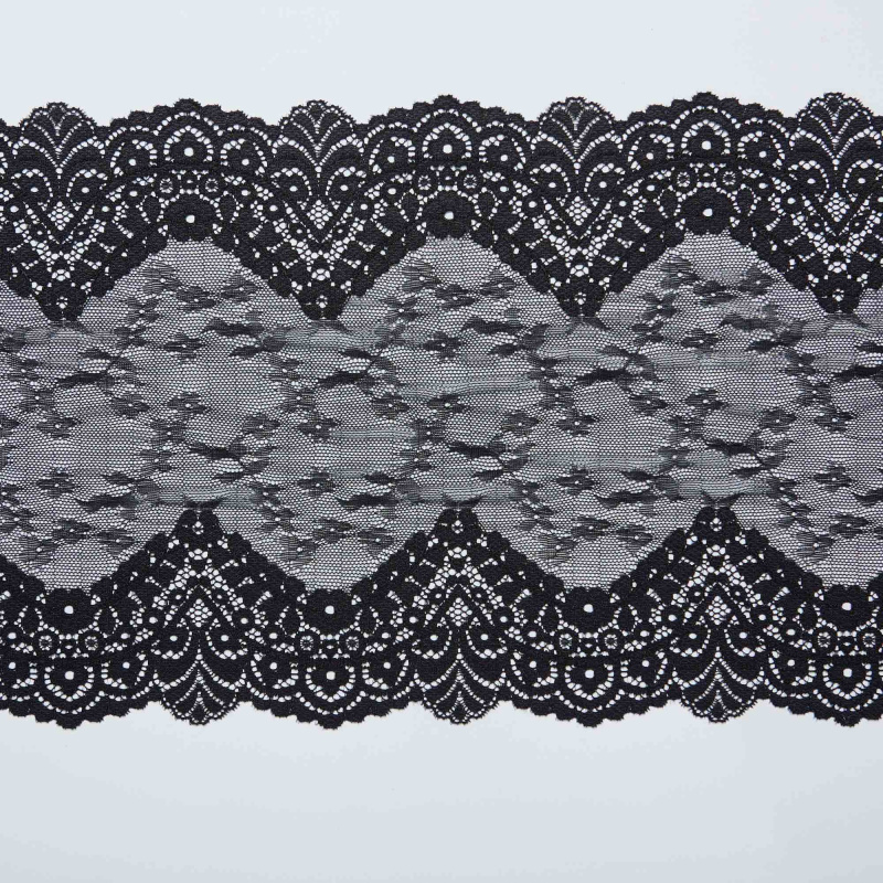 Кружево Эластичное HR090M (Черный, Стандарт, БП)