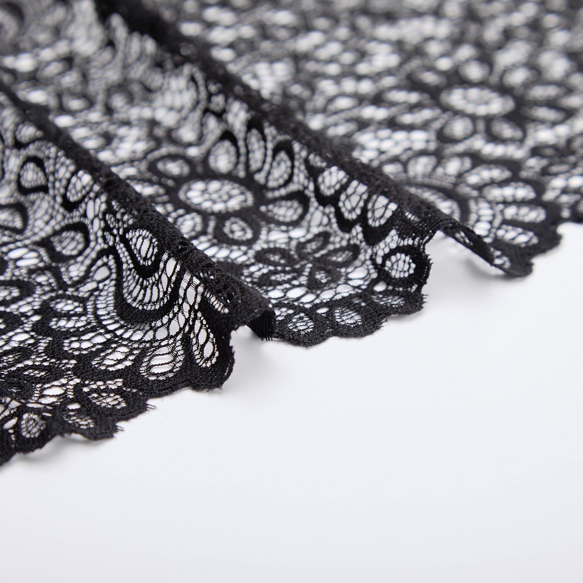 Кружево Эластичное 63840 (Черный, Стандарт, 19-4007)