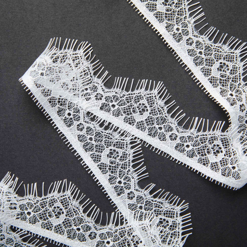 Кружево неэластичное узкое 7092x-0 (Белый, Стандарт, БП)