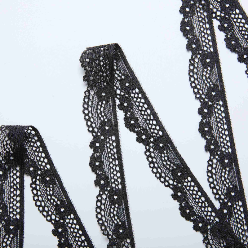 Кружево Эластичное Узкое P1530A (Черный, Стандарт, БП)