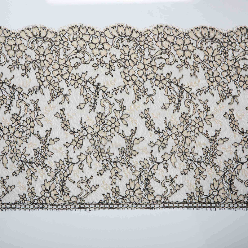 Кружево Неэластичное 184000-V21-NV004-033 (Бежевый, E945-SABLE NOIR, БП)