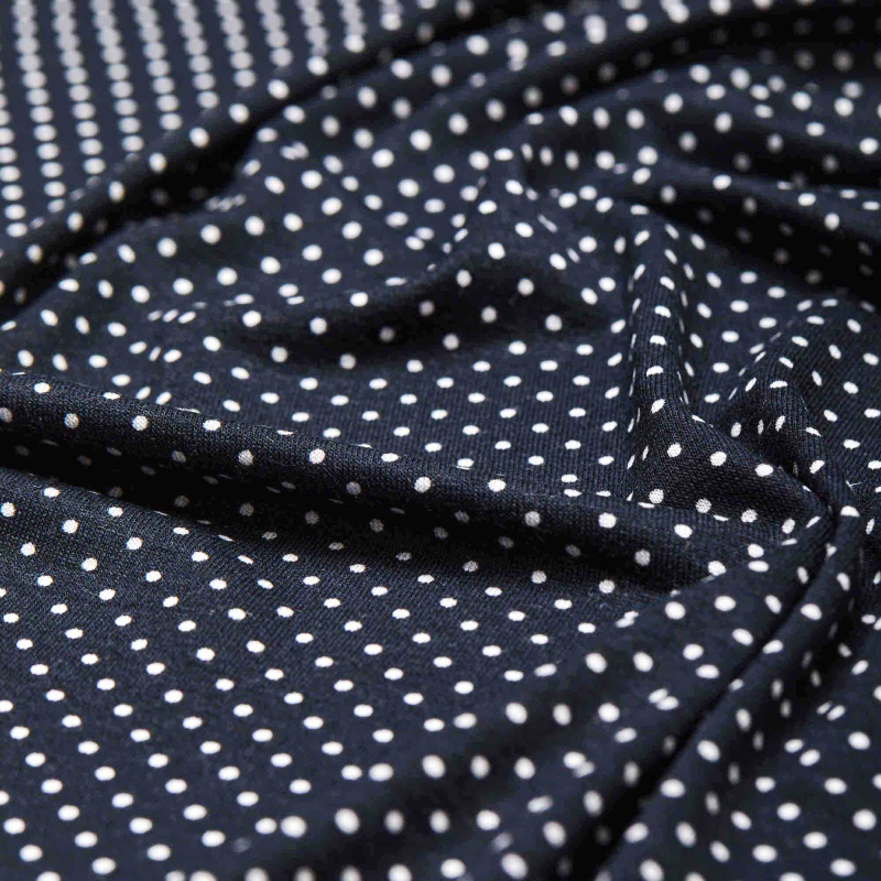 Вискоза трикотажная принт EC087-043 (Черный, горох, БП)