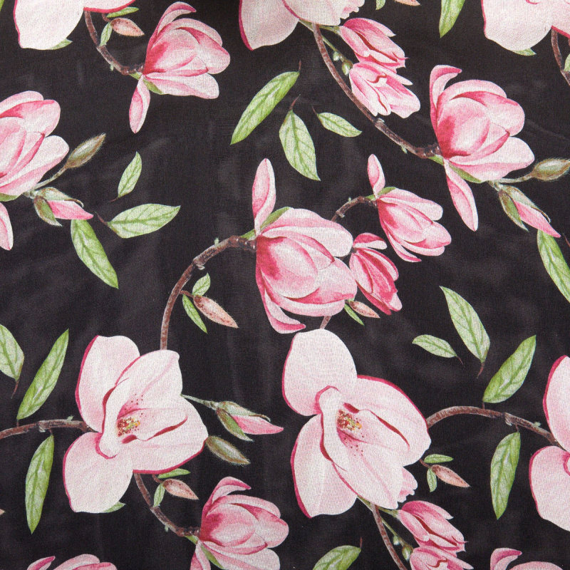 Шелк принт wh10146-8a (Черный, MAGNOLIA, БП)