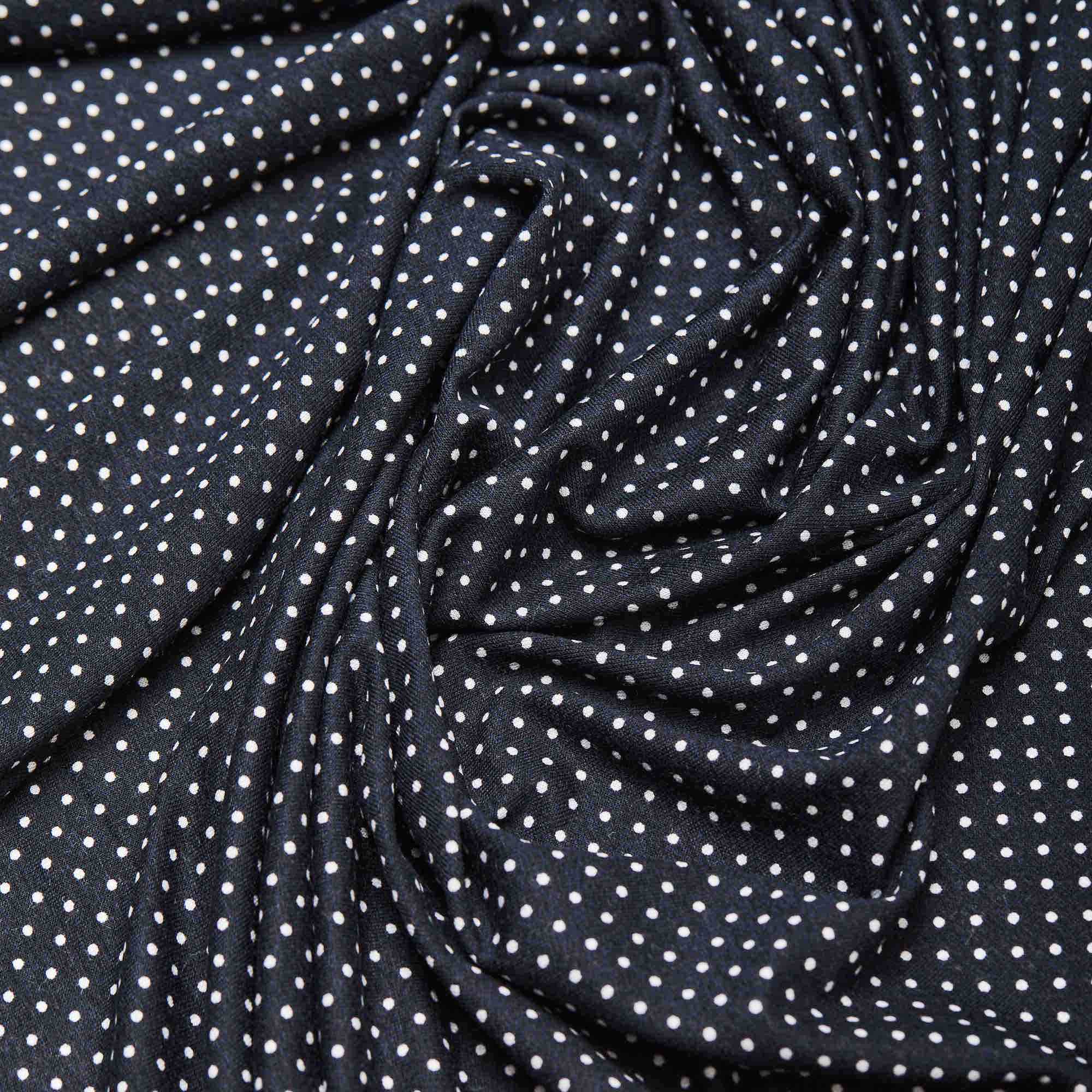 Вискоза трикотажная принт EC087-043 (Черный, горох, БП)