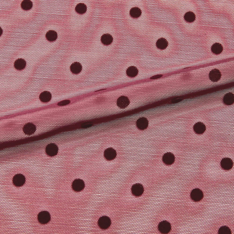 Сетка эластичная в мушку f003 flock dots 5 mm (Бордовый, WDT23101131B, 19-1617)