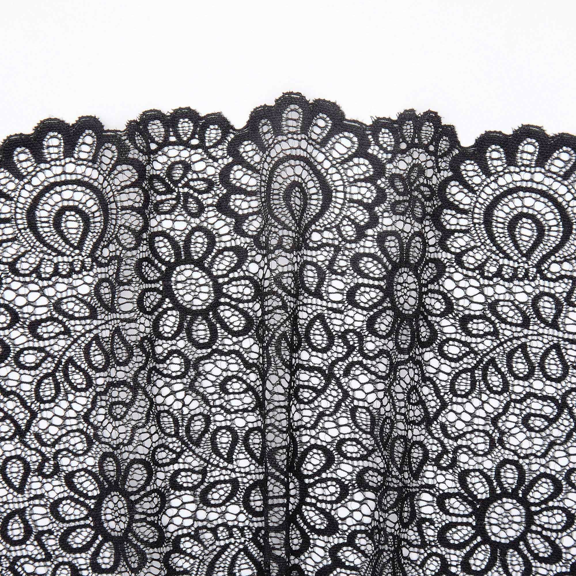 Кружево Эластичное 63840 (Черный, Стандарт, 19-4007)