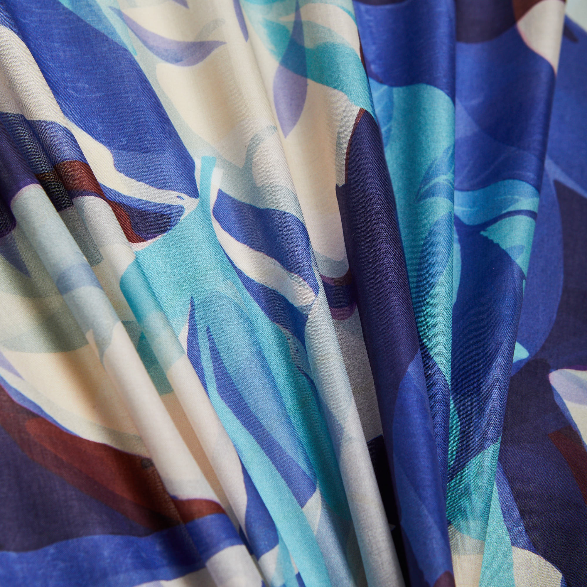 Хлопок тканый принт Long Care (Айвори, Айвори, 12-0304)