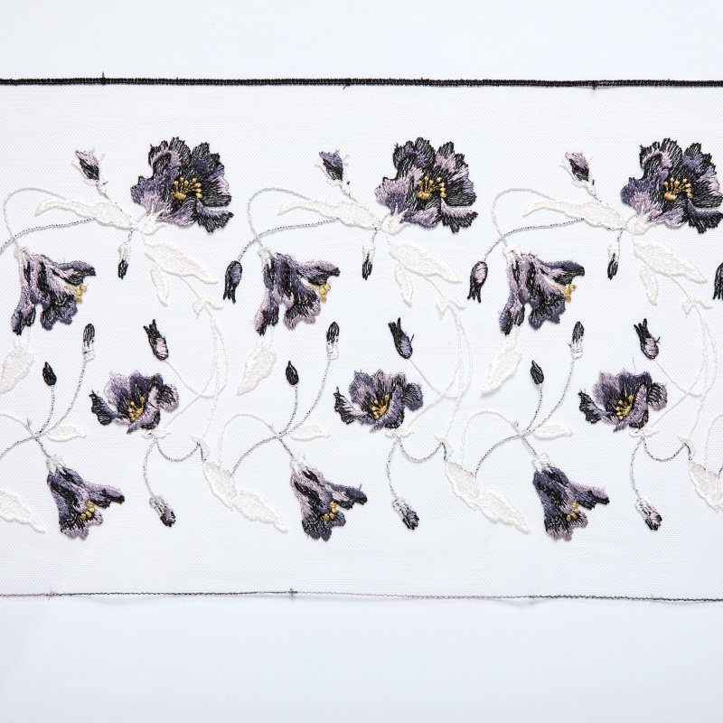 Вышивка На Сетке Неэластичной 420311 (Серый, skin/thistle, БП)