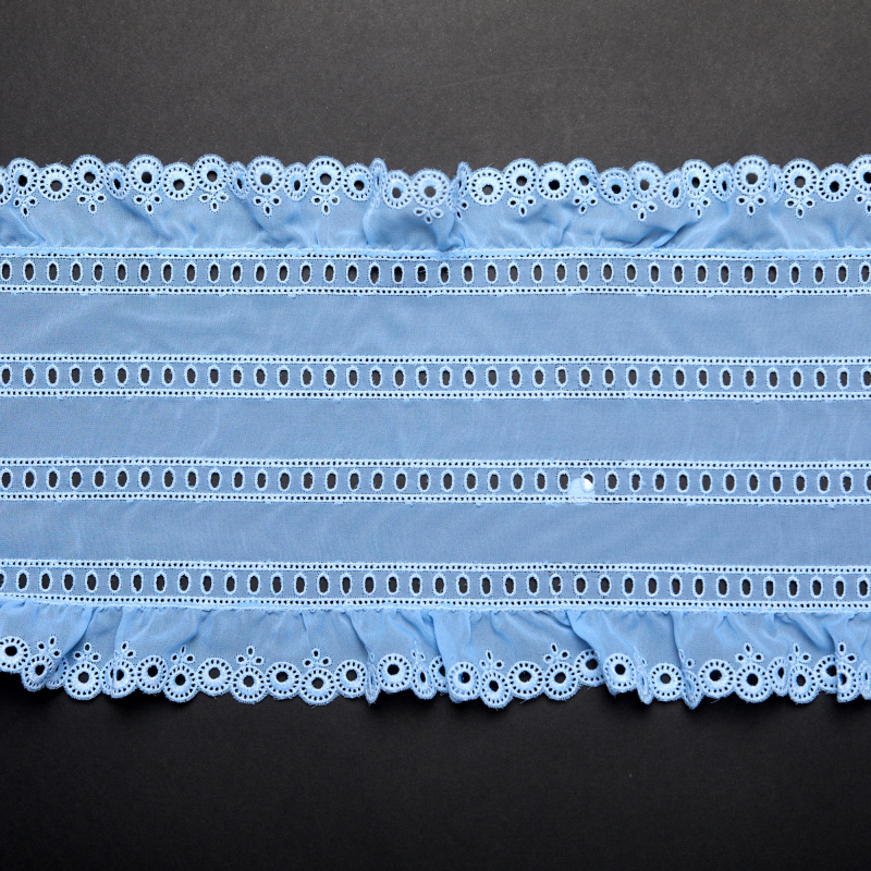 Органза с вышивкой f00412 (Голубой, K78833, БП)