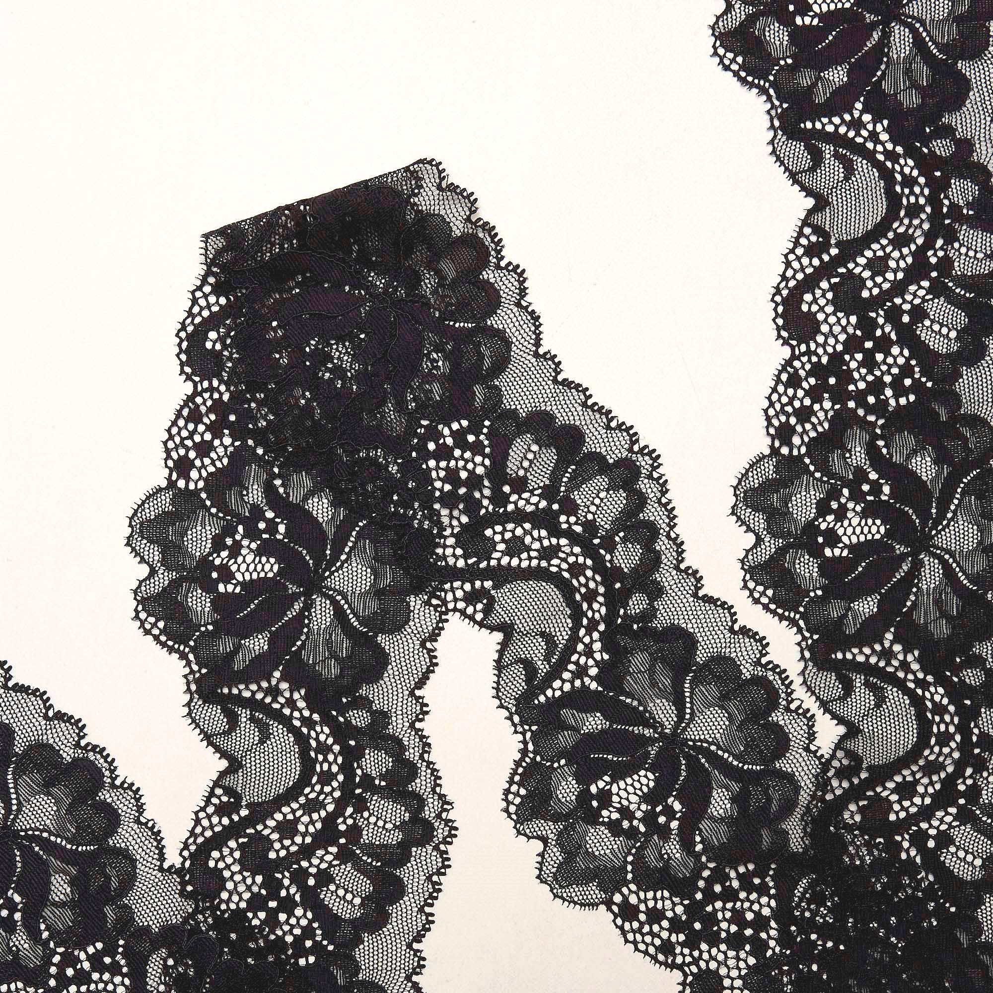 Кружево Эластичное Узкое J3001GAA (Черный, Стандарт, 19-4007)