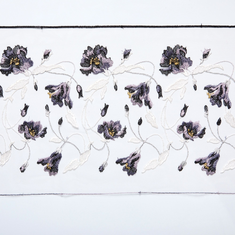 Вышивка На Сетке Неэластичной 420312 (Серый, skin/thistle, БП)