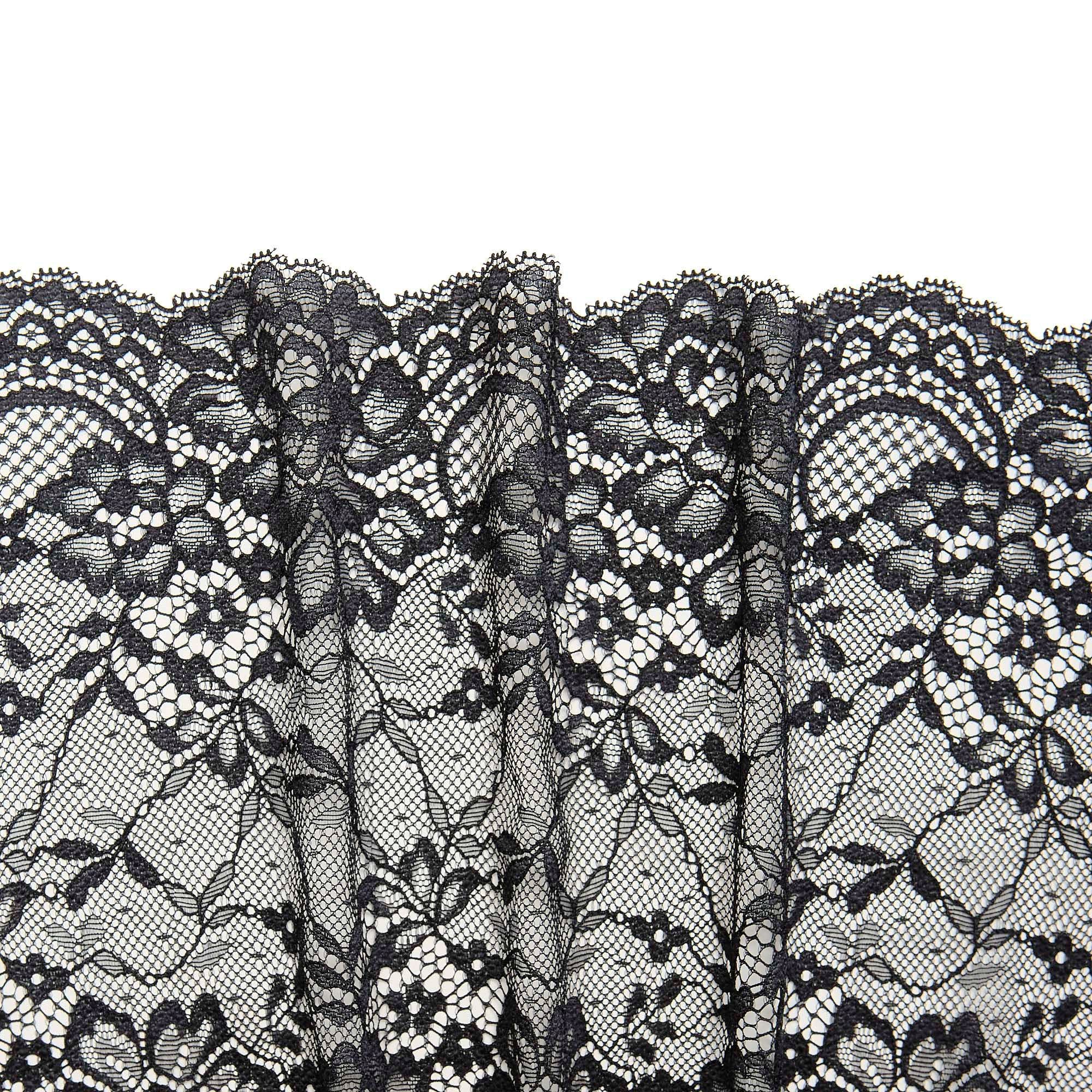 Кружево эластичное B61372soft (Черный, стандарт, 19-4007)