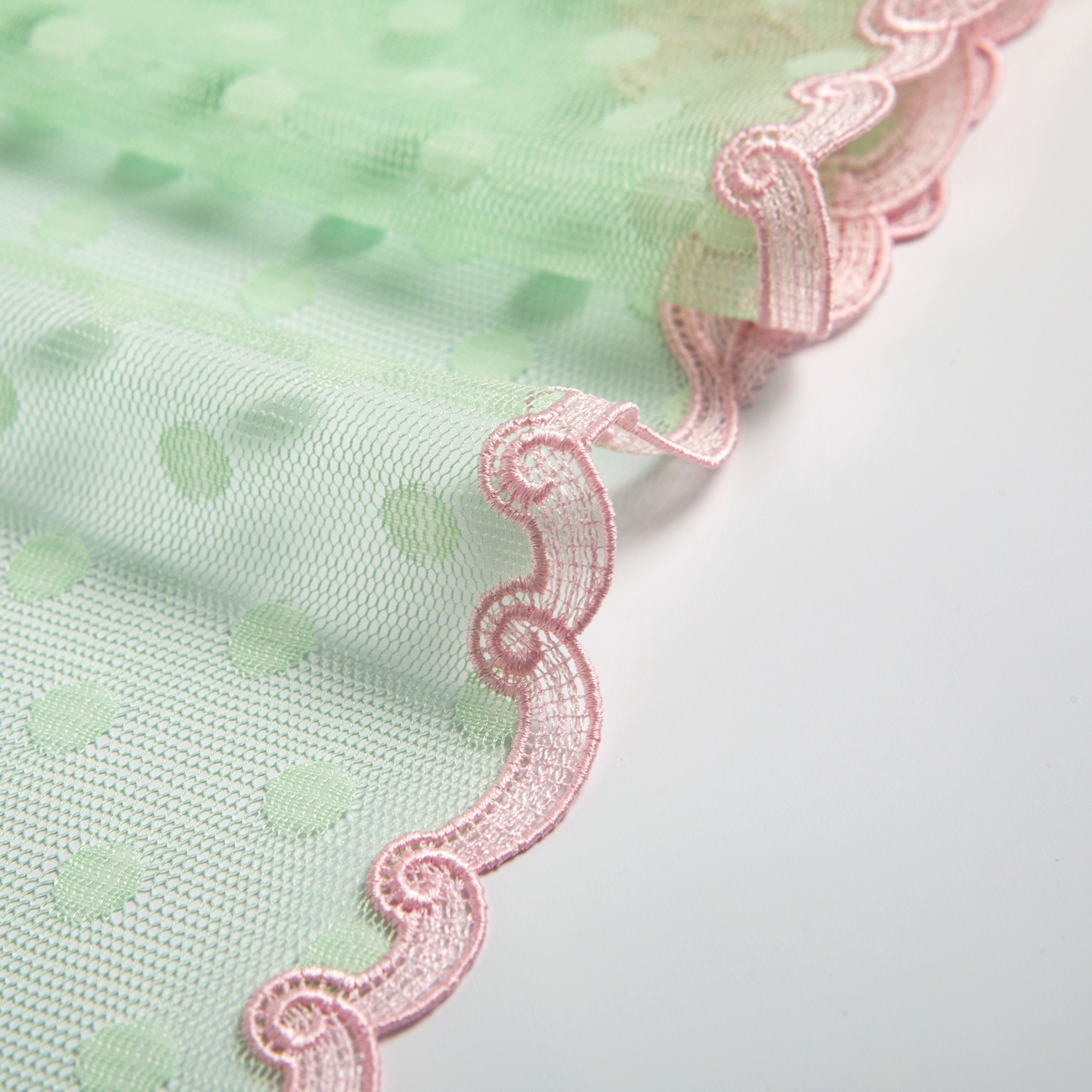 Вышивка на сетке неэластичной HA-30627A (Салатовый, col.B, БП)