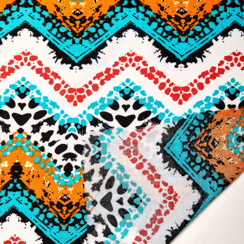 Вискоза тканая принт 14006 (Ментоловый, Sunrise/mentol, БП)