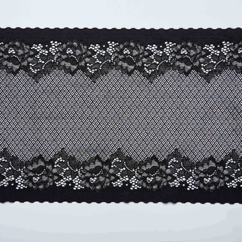 Кружево Эластичное H070256D (Черный, Стандарт, БП)